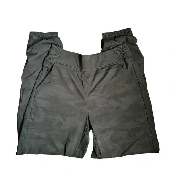 Athleta BROOKLYN LINED CAMO JOGGER Camo Lux Black tapered hem Size 0 - Picture 5 of 15